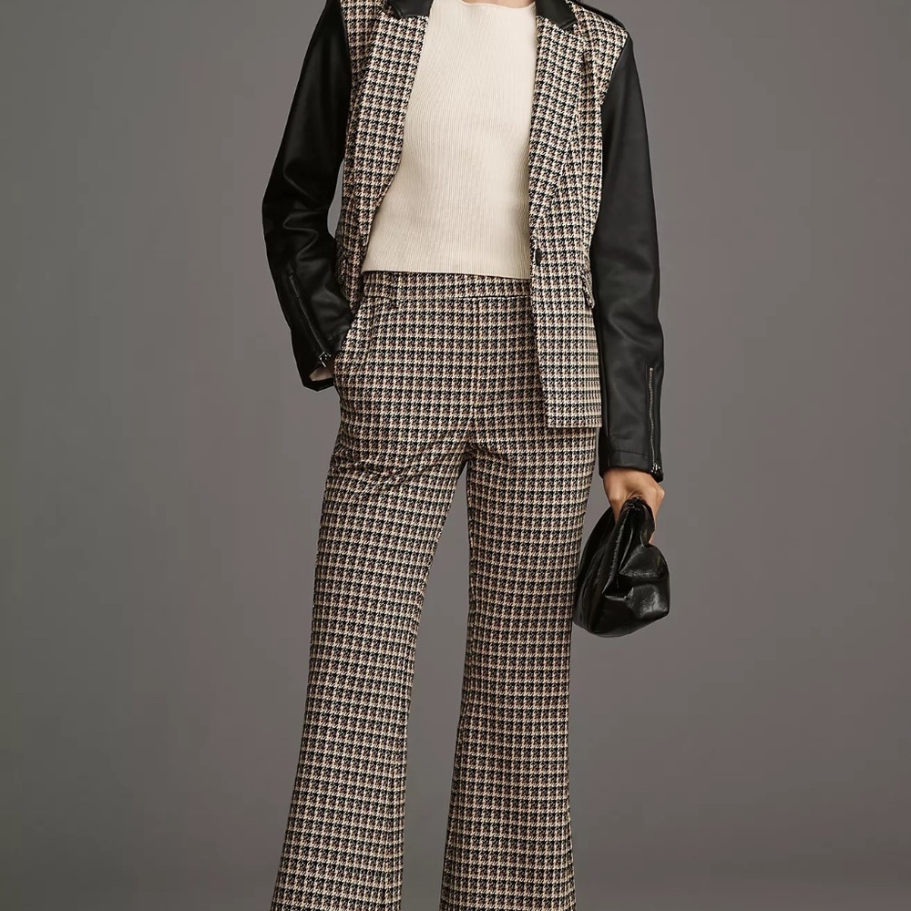 By Anthropologie Knit Tweed Flare Pants